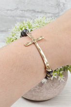 Load image into Gallery viewer, Mix Beads Hammered Cross Bracelet
