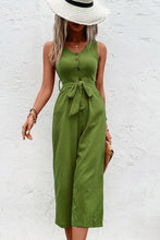 Load image into Gallery viewer, Tie Belt Sleeveless Jumpsuit with Pockets
